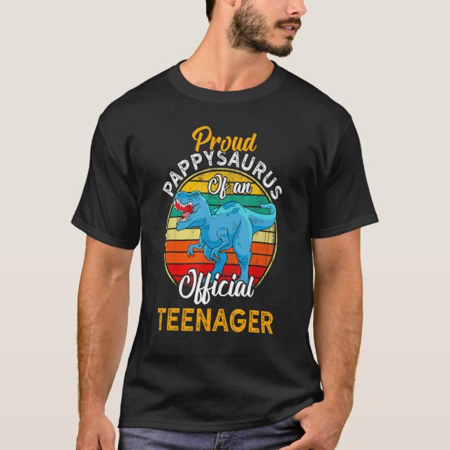 Camiseta Orgulloso Pappysaurus Dinosaur Adolescente Oficial (Anverso)