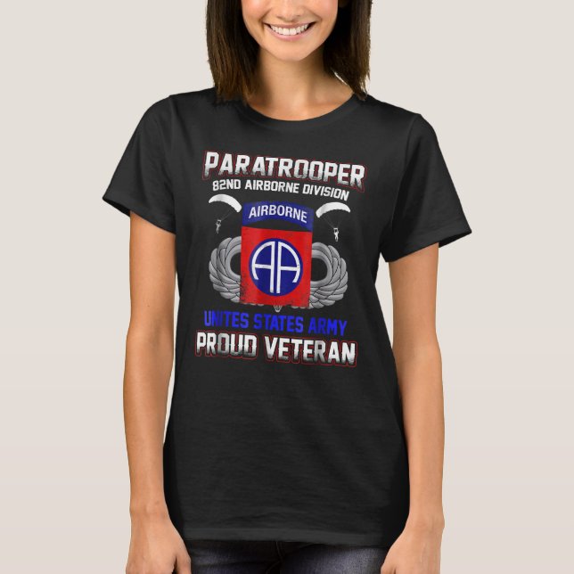 Camiseta  Orgulloso Paracaidista Veterano-82ª División Aére (Anverso)