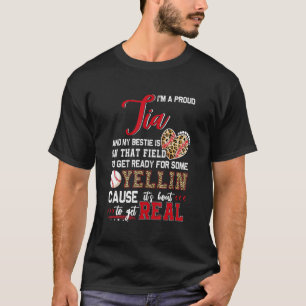 Camiseta Orgulloso partido de béisbol Tia Baseball Family