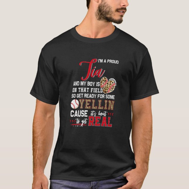 Camiseta Orgulloso partido de béisbol Tia Baseball Family (Anverso)