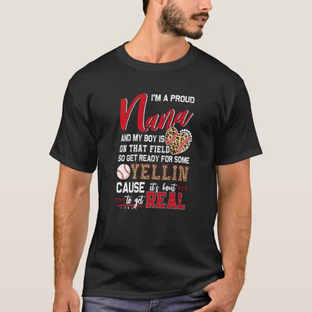 Camiseta Orgulloso partido de la familia de béisbol Nana Ba (Anverso)