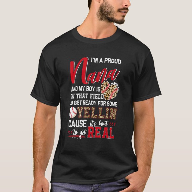 Camiseta Orgulloso partido de la familia de béisbol Nana Ba (Anverso)