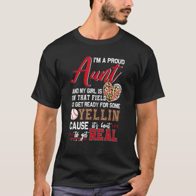 Camiseta Orgulloso partido de la tía de béisbol Familia de  (Anverso)