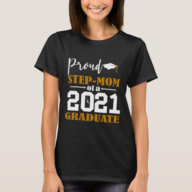 Camiseta Orgulloso paso mamá de un graduado blanco en 2021 (Anverso)