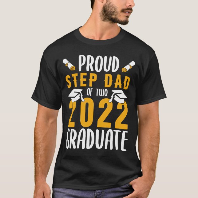 Camiseta Orgulloso paso papá de dos graduados mayores de 22 (Anverso)
