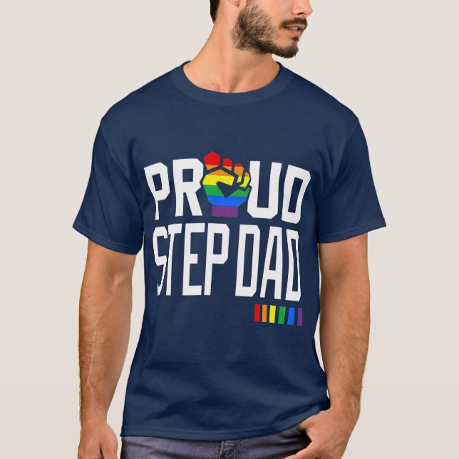Camiseta Orgulloso paso Papá Orgullo Gay Mes LGBQ (Anverso)