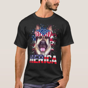 Camiseta Orgulloso Pastor Alemán Bandera Americana Merica P