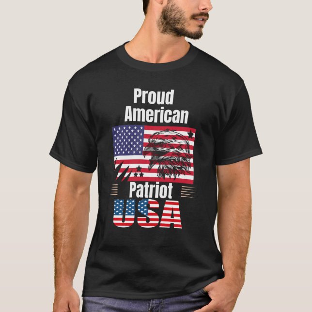 Camiseta Orgulloso Patriota Estadounidense T-Shirt (Anverso)