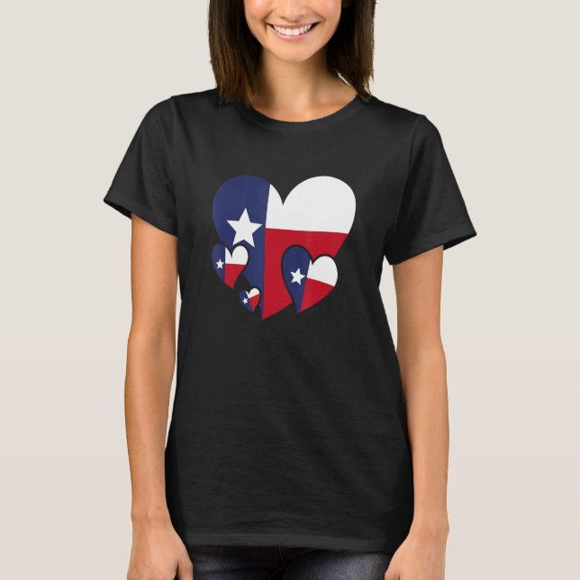Camiseta Orgulloso patriota texano bandera de Texas corazón (Anverso)