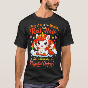 Camiseta Orgulloso pelirrojo unicornio de pelo rojo lindo d