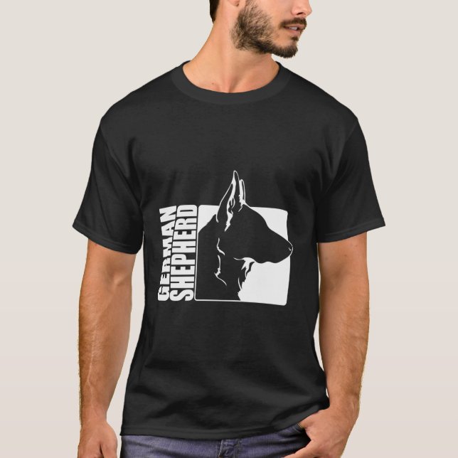 Camiseta Orgulloso Perfil de Pastor Alemán Perro Mamá Perro (Anverso)