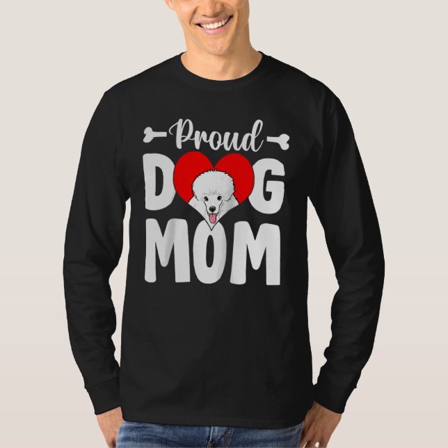 Camiseta Orgulloso perro caniche de mamá Día de Raglan 1 (Anverso)