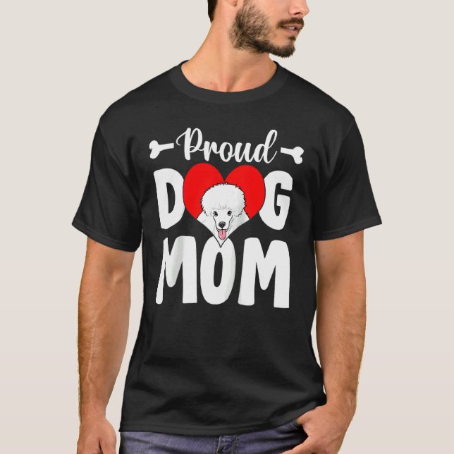 Camiseta Orgulloso perro caniche de mamá Día de Raglan 1 (Anverso)