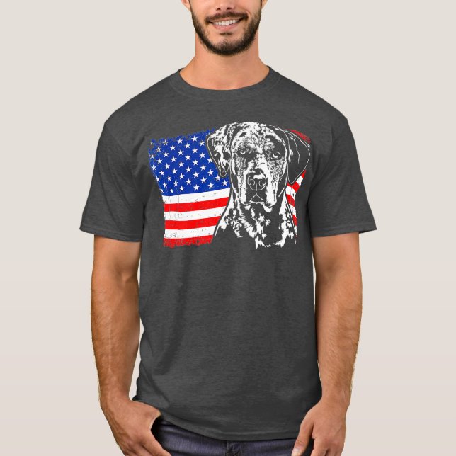 Camiseta Orgulloso perro de la bandera estadounidense del l (Anverso)
