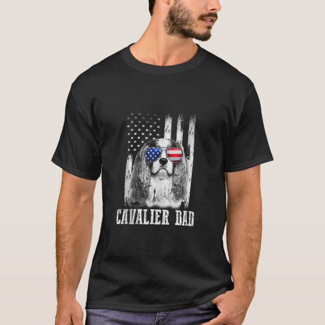 Camiseta Orgulloso perro gracioso con bandera de los Estado (Anverso)