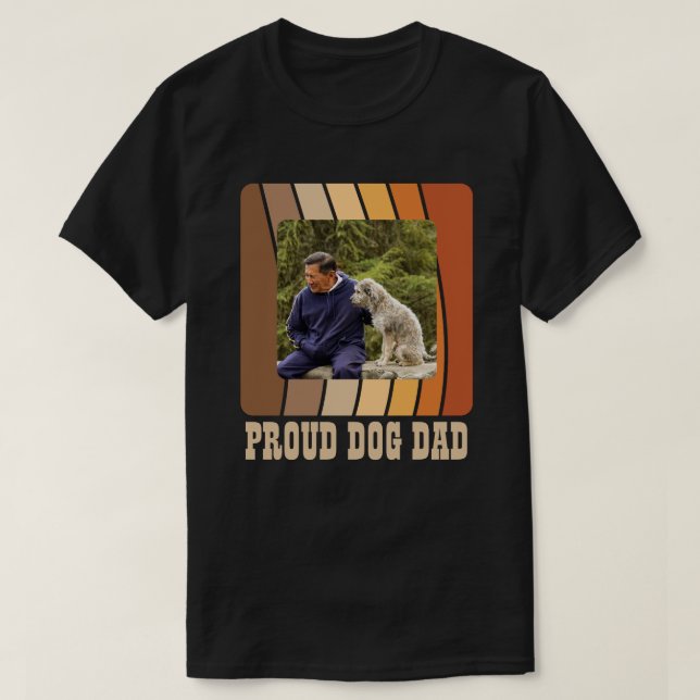 Camiseta Orgulloso perro papá Personalizado foto retro vint (Diseño del anverso)