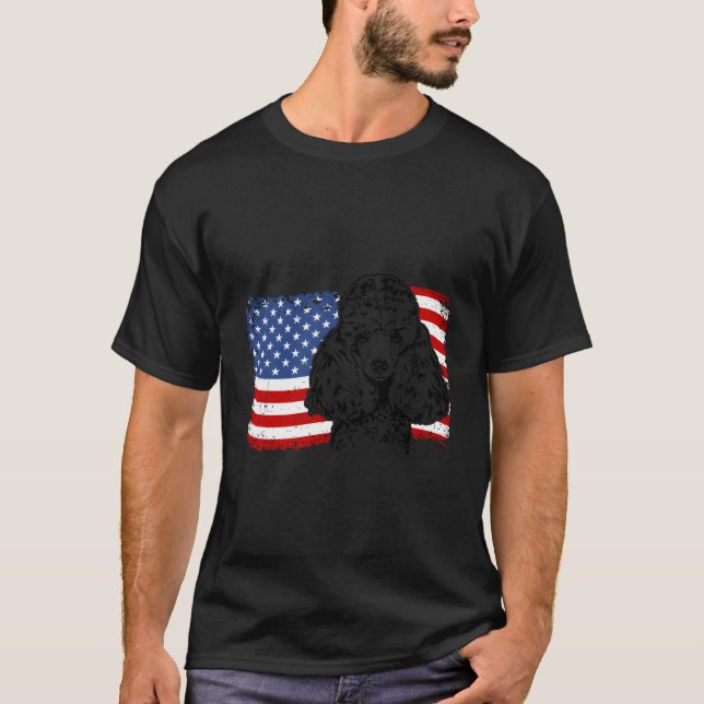 Camiseta Orgulloso perro patriótico de bandera estadouniden (Anverso)