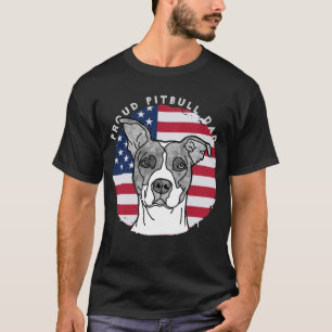 Camiseta Orgulloso Pitbull Dad American Flag T-Shirt