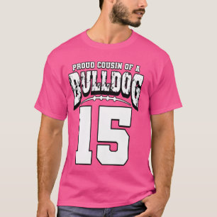 Camiseta Orgulloso Primo De Fútbol Bulldog Del Jugador 15