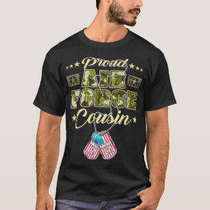 Camiseta Orgulloso primo de la Fuerza Aérea Camo Bandera Es