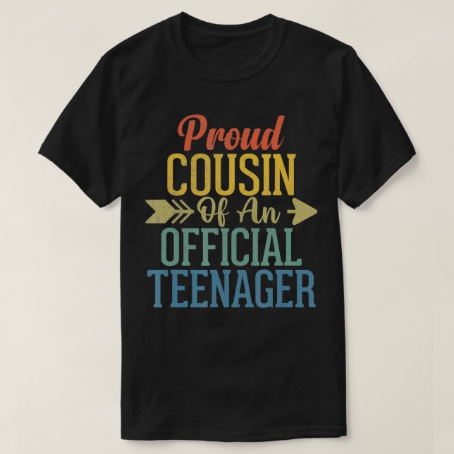 Camiseta Orgulloso primo de un adolescente oficial Cumpleañ (Diseño del anverso)