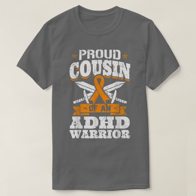 Camiseta Orgulloso Primo De Un Déficit De Atención De Guerr (Diseño del anverso)