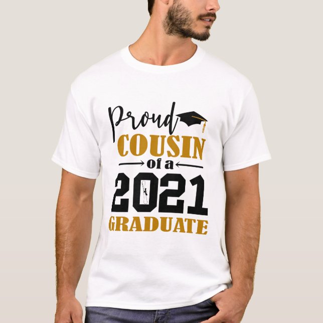 Camiseta Orgulloso primo de un graduado de 2021 (Anverso)