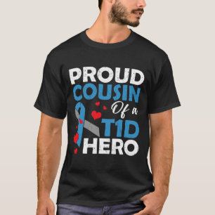 Camiseta Orgulloso Primo De Un Guerrero De La Diabetes De T