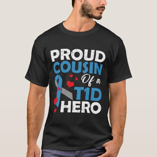 Camiseta Orgulloso Primo De Un Guerrero De La Diabetes De T (Anverso)
