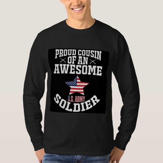 Camiseta Orgulloso Primo De Un Impresionante Soldado Estado (Anverso)