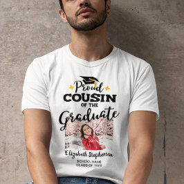 Camiseta Orgulloso primo del nombre de la foto del graduado
