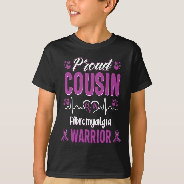 Camiseta Orgulloso primo Fibromialgia Cinta de Sensibilizac (Anverso)