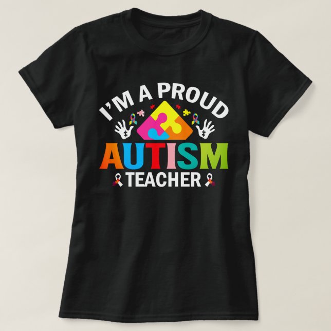 Camiseta Orgulloso profesor de autismo (Diseño del anverso)