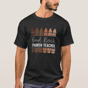 Camiseta Orgulloso profesor de español negro, mes de histor