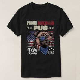 Camiseta Orgulloso Pug Americano 4 de Julio Regalo para Ama