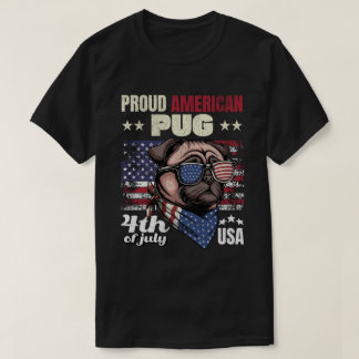 Camiseta Orgulloso Pug Americano 4 de Julio Regalo para Ama