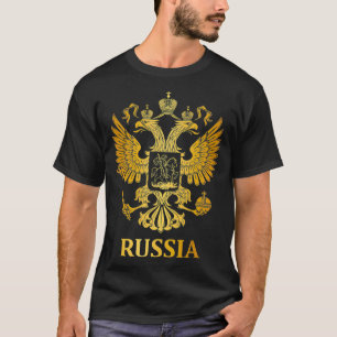 Camiseta Orgulloso regalo de la bandera rusa del emblema de