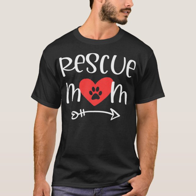 Camiseta Orgulloso rescate a mamá perro Mascota animal (Anverso)