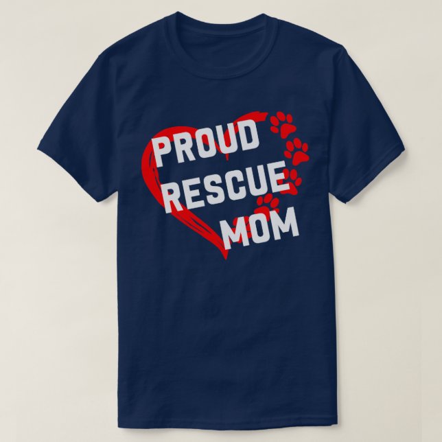 Camiseta Orgulloso Rescate Mamá Divertido Rescate De Los Am (Diseño del anverso)