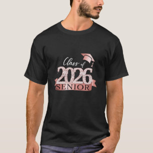 Camiseta Orgulloso Senior De 2026 I Decoración Rosa Negra D