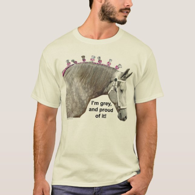 Camiseta Orgulloso ser caballo de proyecto gris de (Anverso)