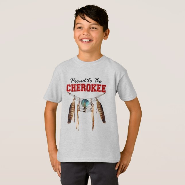 Camiseta Orgulloso ser ropa cherokee de los niños pequeños (Anverso completo)