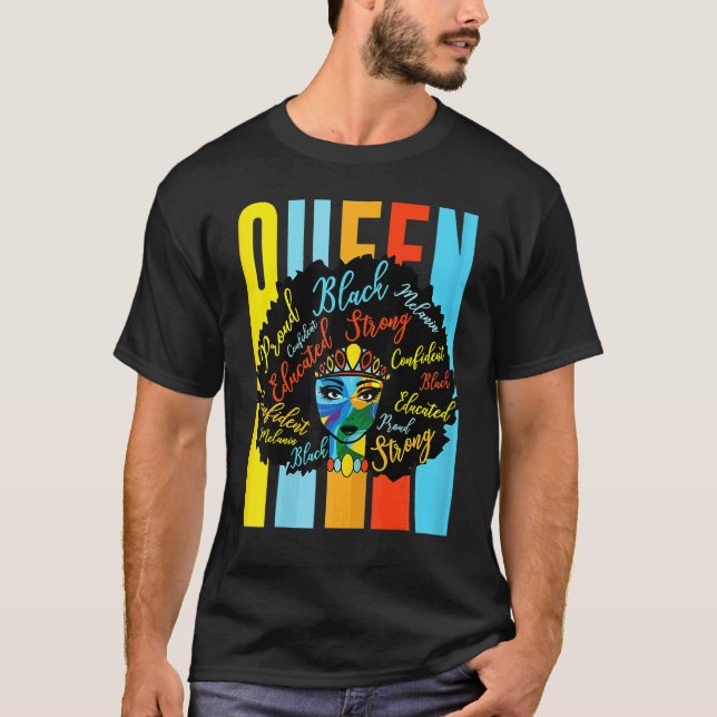 Camiseta Orgulloso Sistas Negros Reina Melanin Afro Amer Af (Anverso)