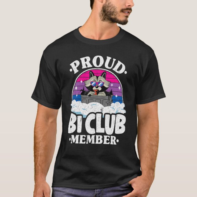 Camiseta Orgulloso socio de Bi Club Raccoon Bisexual Bander (Anverso)
