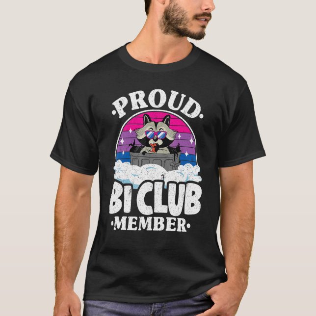 Camiseta Orgulloso socio de Bi Club Raccoon Bisexual Bander (Anverso)