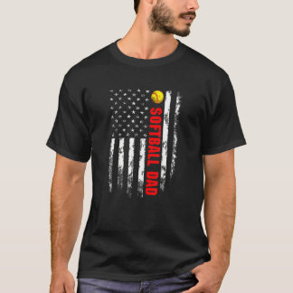 Camiseta Orgulloso Softball Papá Guay Bandera Americana Vin