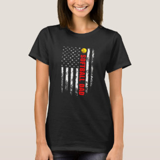 Camiseta Orgulloso Softball Papá Guay Bandera Americana Vin