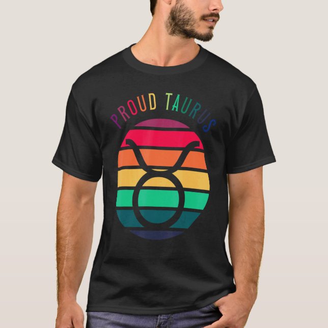 Camiseta Orgulloso Tauro Símbolo Lgbtq Astrología Zodiac Ró (Anverso)