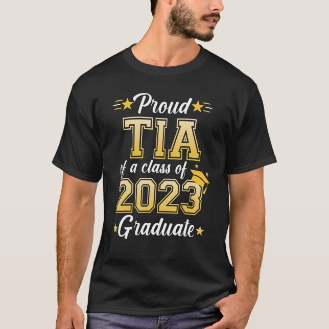 Camiseta Orgulloso Tia de una clase 2023 Graduada Cute Seni (Anverso)