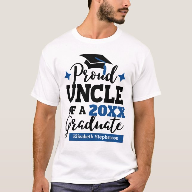 Camiseta Orgulloso tío 2022 de graduado tassel azul negro n (Anverso)